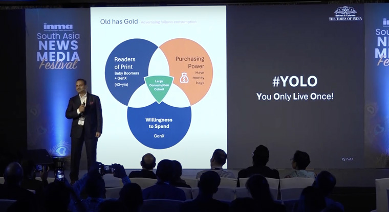 Mohit Jain, COO of publication at The Times Group in India, went over the latest research on Gen X's spending habits.