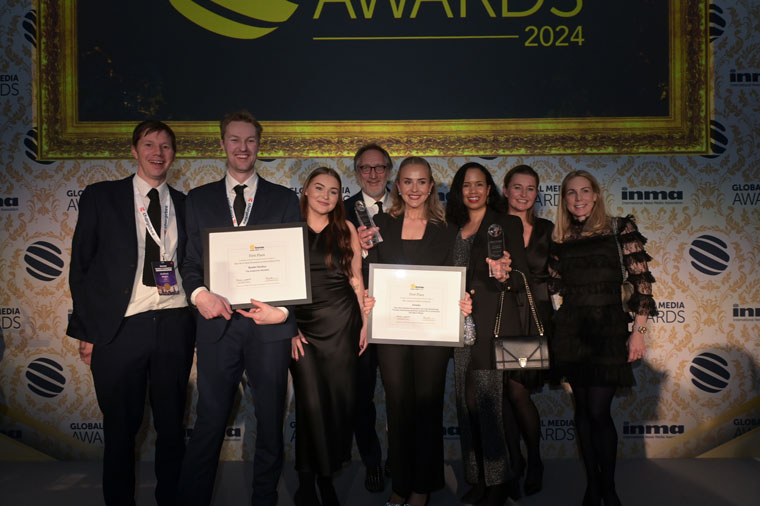 Winners at the 2024 Global Media Awards celebrate in London.